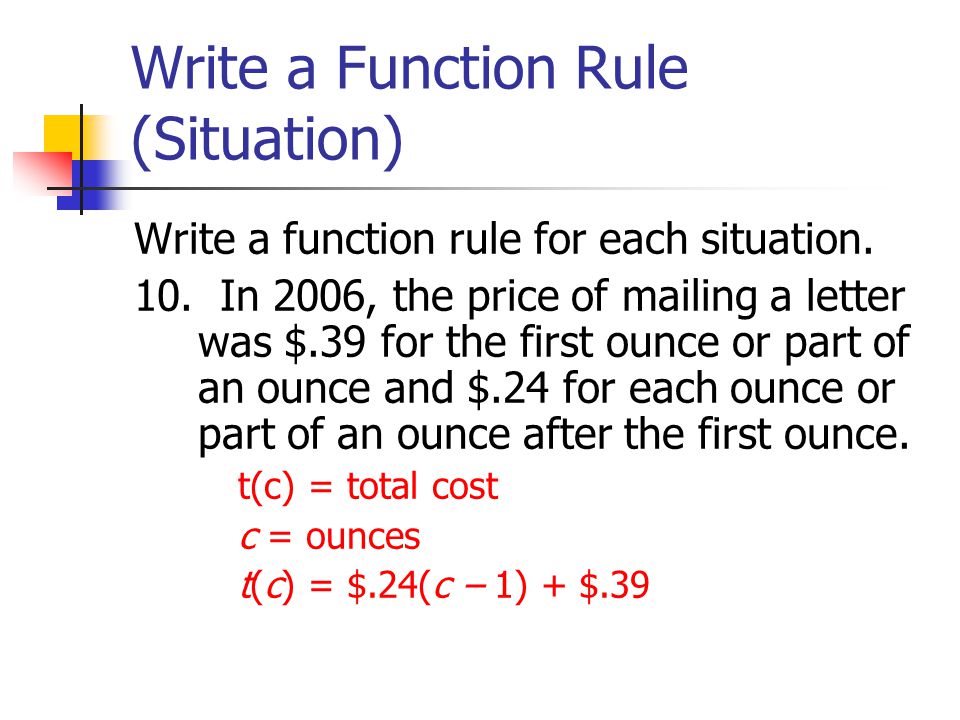 Write a function rule for each situation.?